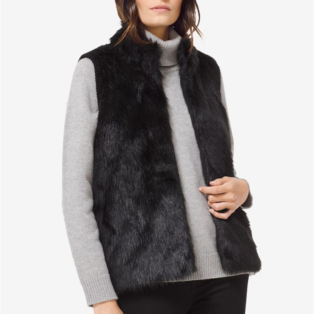 Michael Kors Faux Fur Vest Black (XL)